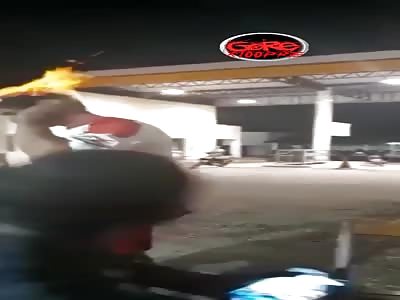 man catches fire in his head and everything goes wrong for asshole