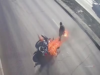 MOTORCYCLISTED AFTER FALLING FROM HIS BIKE WEIRD ACCIDENT (Best Quality) 