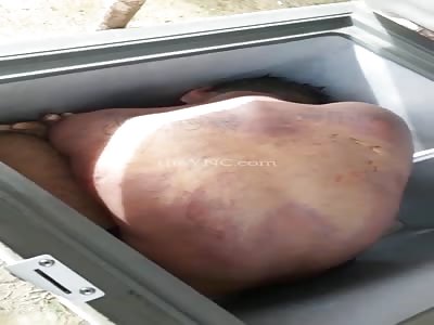 Man is killed in gold mining area and body is placed in freezer 