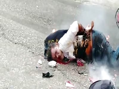 Traffic accident left two motorcyclists dead and burned 