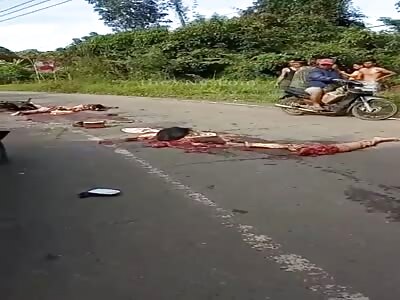 shocking motorcyclist crushed by truck 