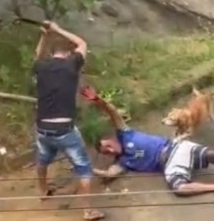 Man Hacked With Machete, Attacked By Dogs In Bloody Confrontation