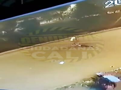 shot dead. in the head 