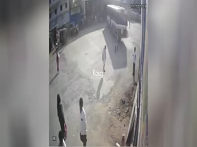 WOMAN BEING SMASHED BY BUS
