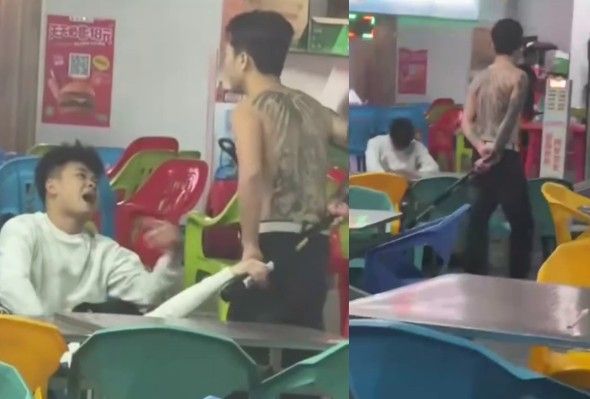 Dude Gets Dropped With A Baseball Bat