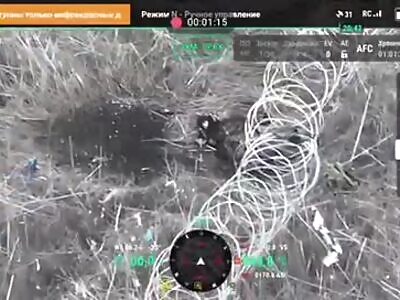 Russian Flips Off Drone While Stuck In Barbwire Doesnt End Well