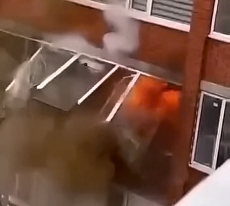 Fatal apartment fire in Uralsk (3 angles)