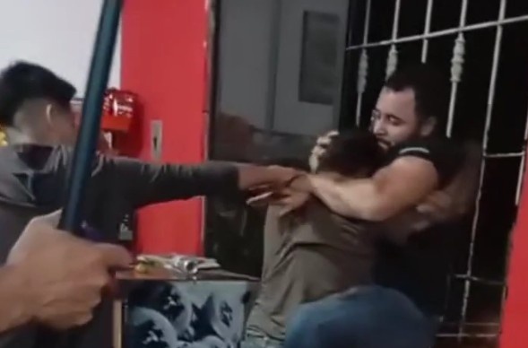 Machete to the arm in pool hall fight