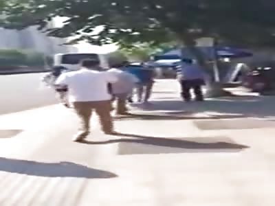 Evil little bastard stabs his girlfriend in busy streets filled with people 