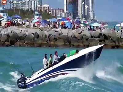 Wtf lol Guy gets knocked out going for a ride in rough water