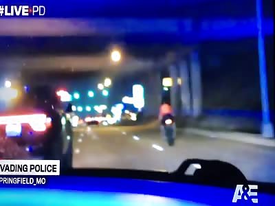 Wife and husband involved in motorcycle pursuit crash hard !!