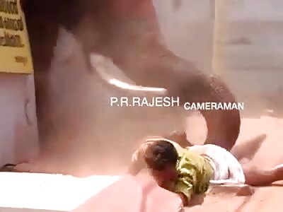 Elephant rampage kills one man !!