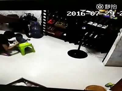 CCTV Shows Car Crashing Through House Window, Running Over Little Boy