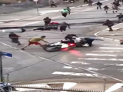 Attempt At Jumping A Cop Leaves One Attacker Shot And Beaten