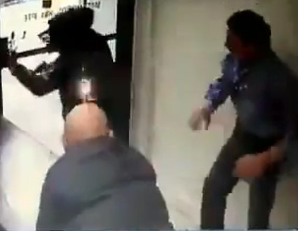 Gun Wielding Robber Gets Shot Multiple Times By Security 