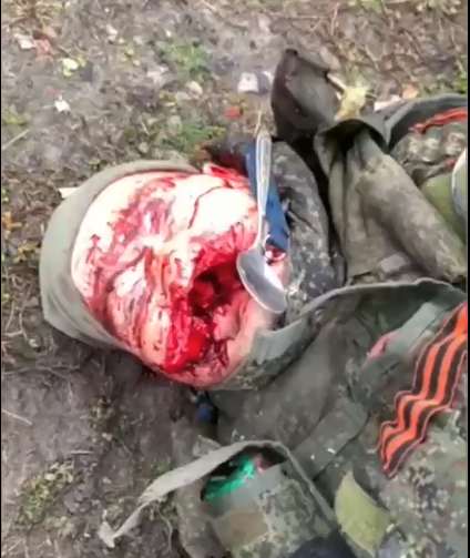 Dead Soldier With His Face Shot Off Does His Final Death Groans