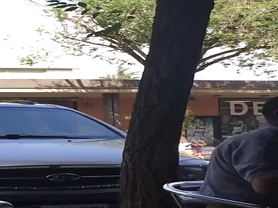 Cop throws down an old man to the paviment