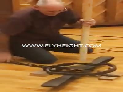 Old Man Horrifies Everyone By Punching A Bear Trap