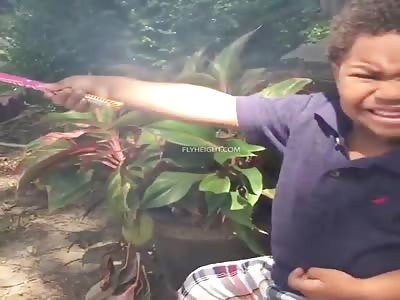 When letting your kid play with fireworks goes wrong...