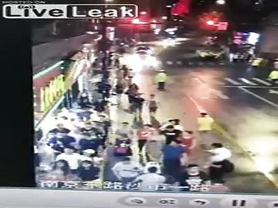 Signboard falls, killing three