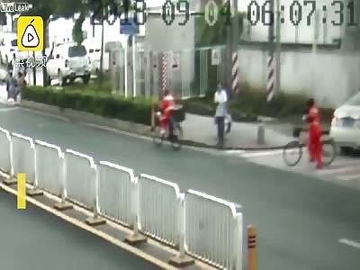 Saniation walking his bicicklenis hit by a car