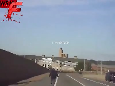 Police cruiser strikes armed homicide