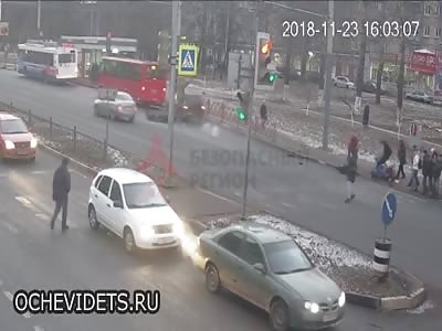 The dormant driver knocked down four pedestrians