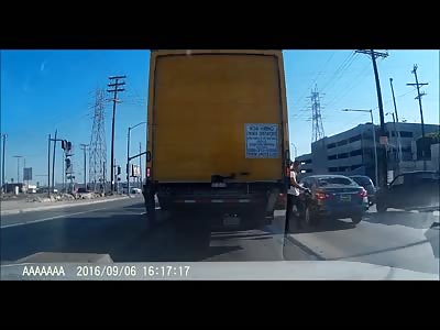 Road Rage - Motorcyclist vs Driver, KINDA FUNNY