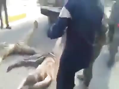 Graphics contents+18. ISIS bodies dragged in Mosul streets by Iraqi Army