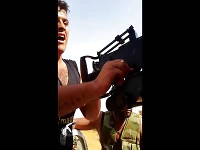 Soldier Isis dead dragged in street