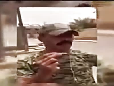 Moment that soldiers were talking and are hit by missiles of the isis