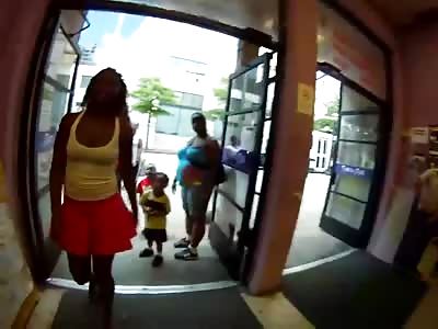 Black woman gets shot while walking up a cop ( no sound)