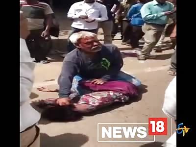 Old woman spanks and nobody helps