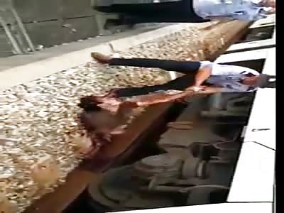 Accident in line train