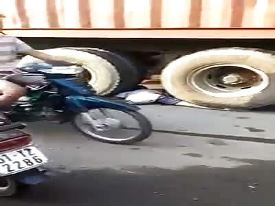 hit by truck..someone goes to check up on him..he must be a goner 