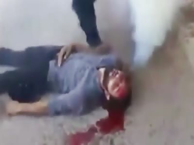 man and killed in the war and a gas pump is by his side