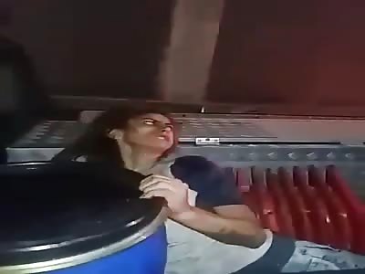 this woman was very drugged and wandering between cars