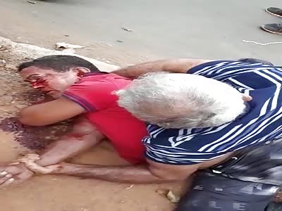 old man beating thief with toy gun 