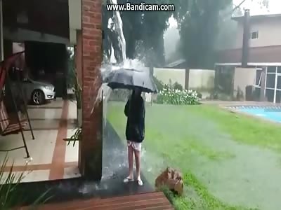 woman struck by a heavy thunderbolt