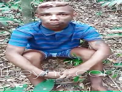 Thief punished with shot on the hands 