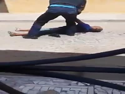 man killed by police : after throwing stones at police officers