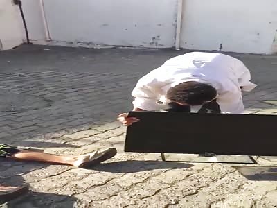 thief get brutal punch ,he stole a TV