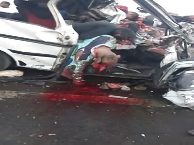 horrific accident in the road