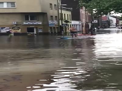 Heavy rain in cologne