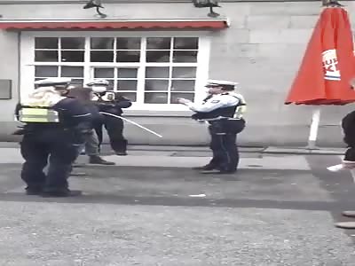 Police arrest woman because she doesn't adhere to social distancing.