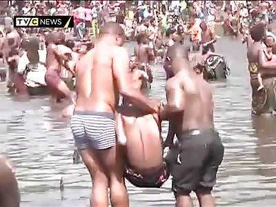 apes washing in mud and toxic waste 