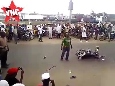 Man Stands Up and Walks Away with Guts Exposed