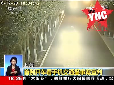  man using his mobile phone while driving hits and kills a woman