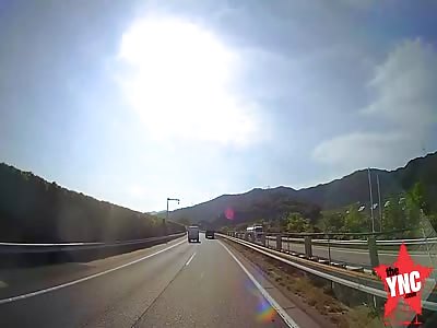  One man died when a Car Flies into Tourist Bus in Japan