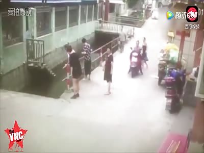 old woman fell into toxic sewerage water 